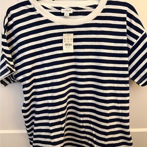 NWT! J. Crew Navy and Cream Striped Top